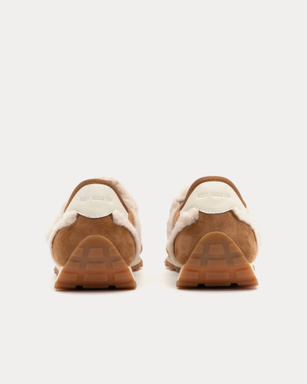 Foot Industry Fluffy Mary Jane Runner Khaki Slip On Sneakers - 4