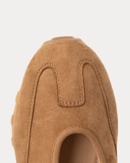 Foot Industry Fluffy Mary Jane Runner Khaki Slip On Sneakers - 5