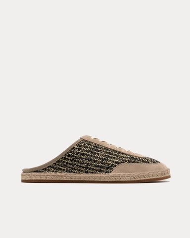 Foot Industry Straw Apricot Mules