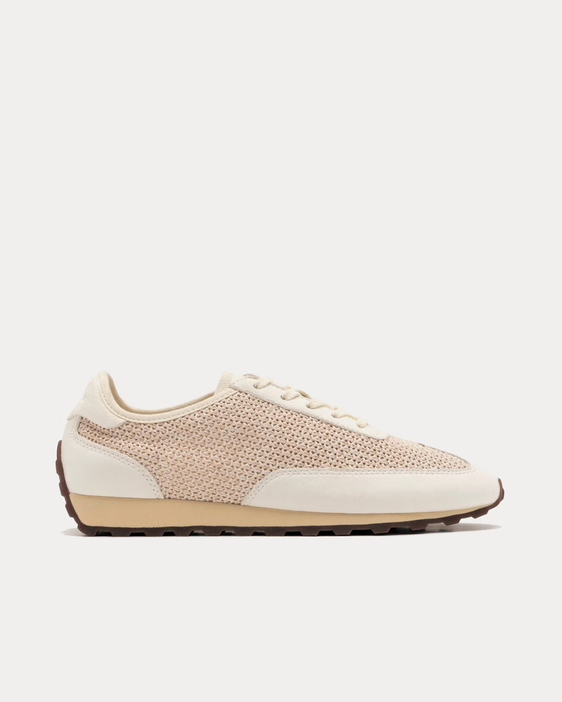 Foot Industry Straw Running Antique White Low Top Sneakers - 1