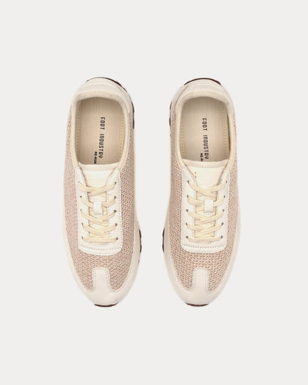 Foot Industry Straw Running Antique White Low Top Sneakers - 2