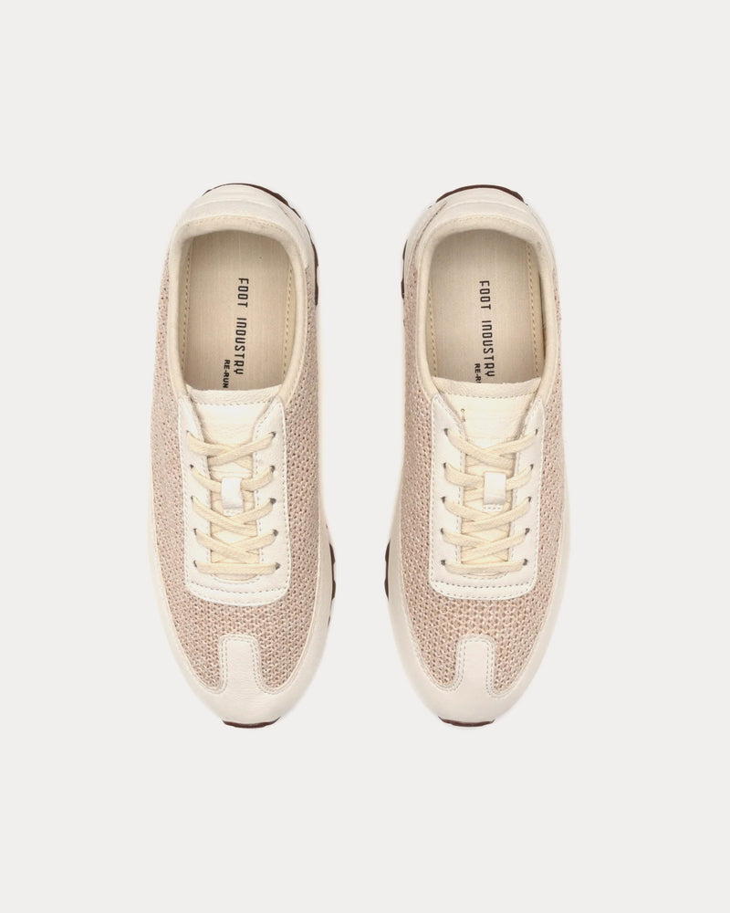 Foot Industry Straw Running Antique White Low Top Sneakers - 2