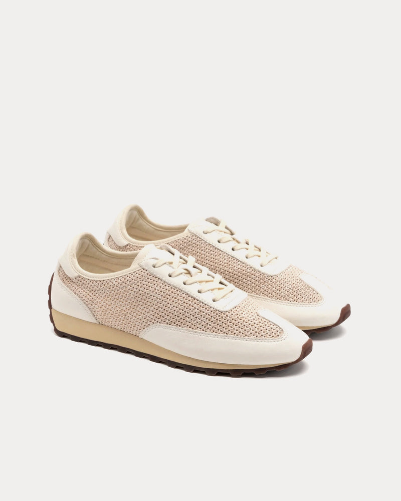 Foot Industry Straw Running Antique White Low Top Sneakers - 3