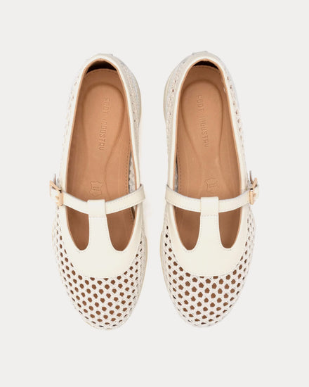Foot Industry Sun Stretching Antique White Mary Jane Sneakers - 2