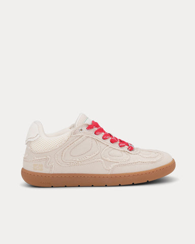Ganni 08 Canvas Raw Edge Parchement Low Top Sneakers