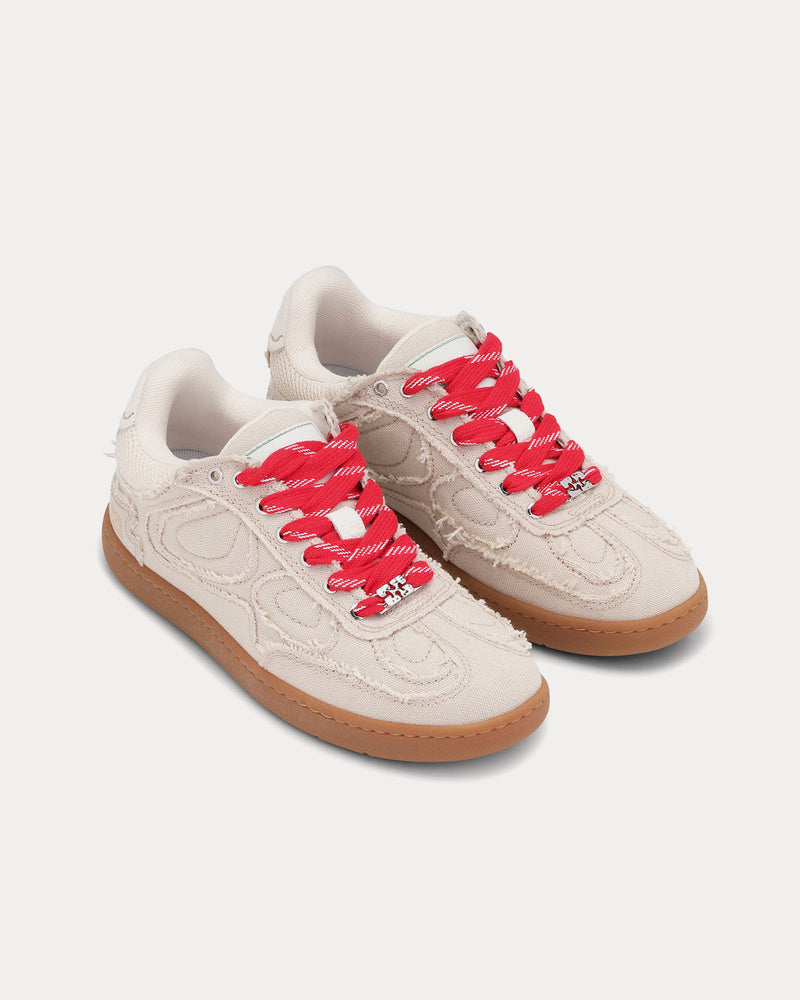Ganni 08 Canvas Raw Edge Parchement Low Top Sneakers - 2