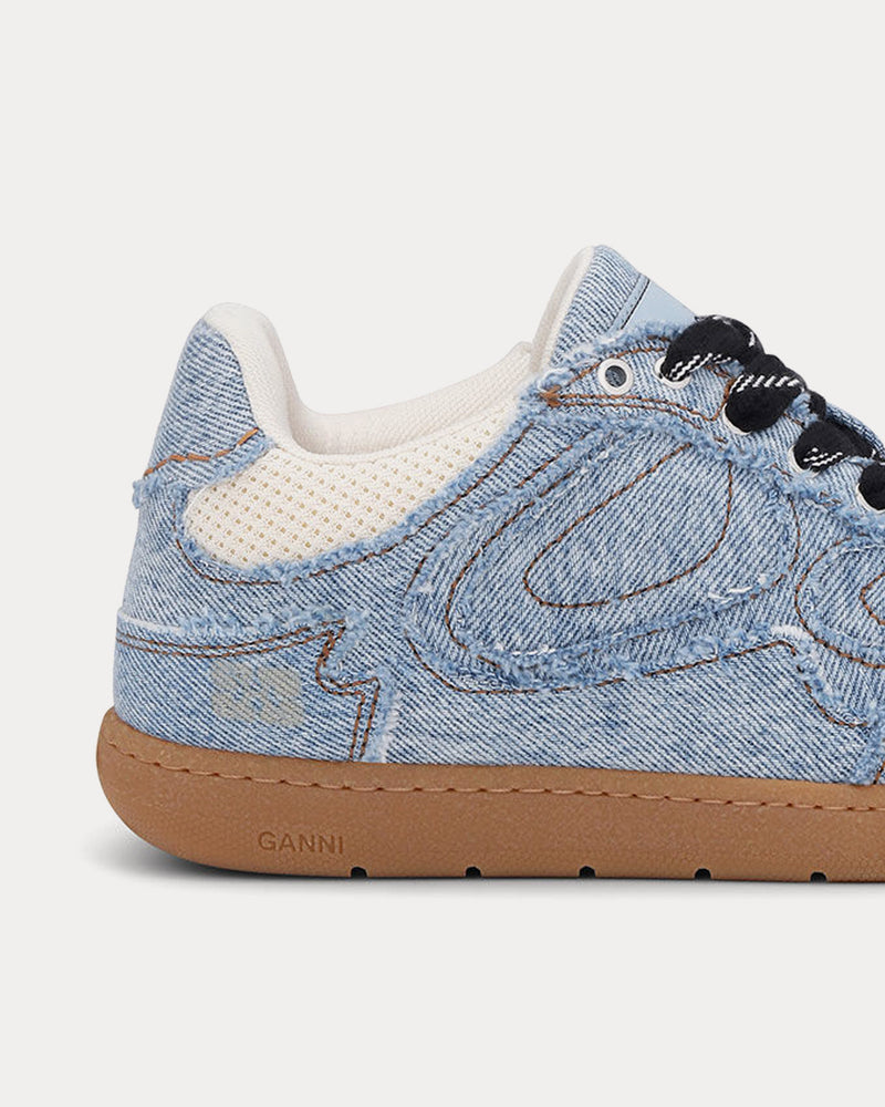 Ganni 08 Canvas Raw Edge Denim Low Top Sneakers - 4