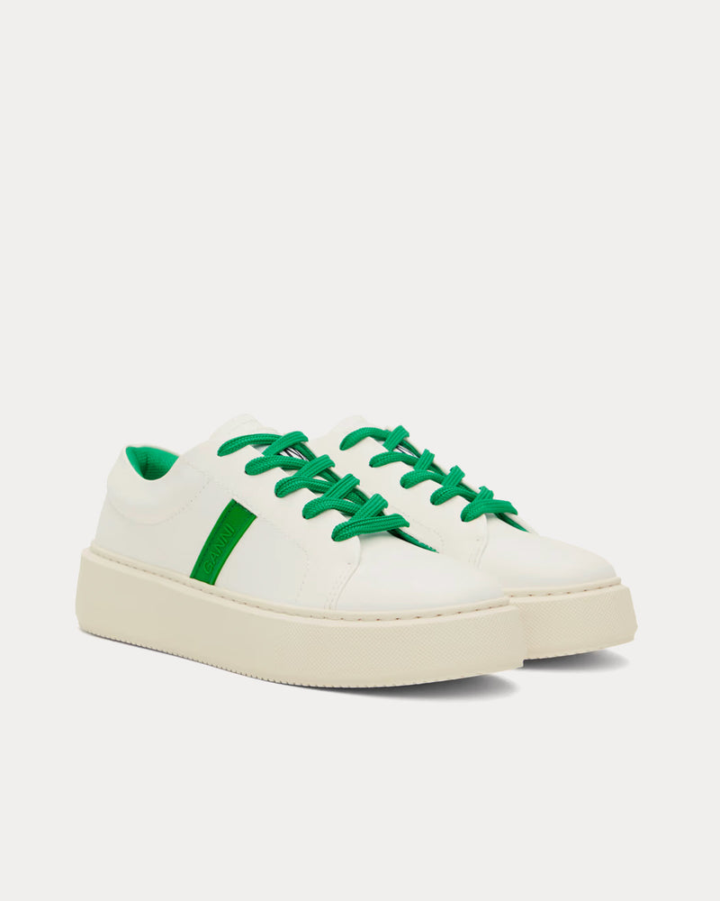 Ganni Sporty Mix Cupsole White / Kelly Green Low Top Sneakers - 2