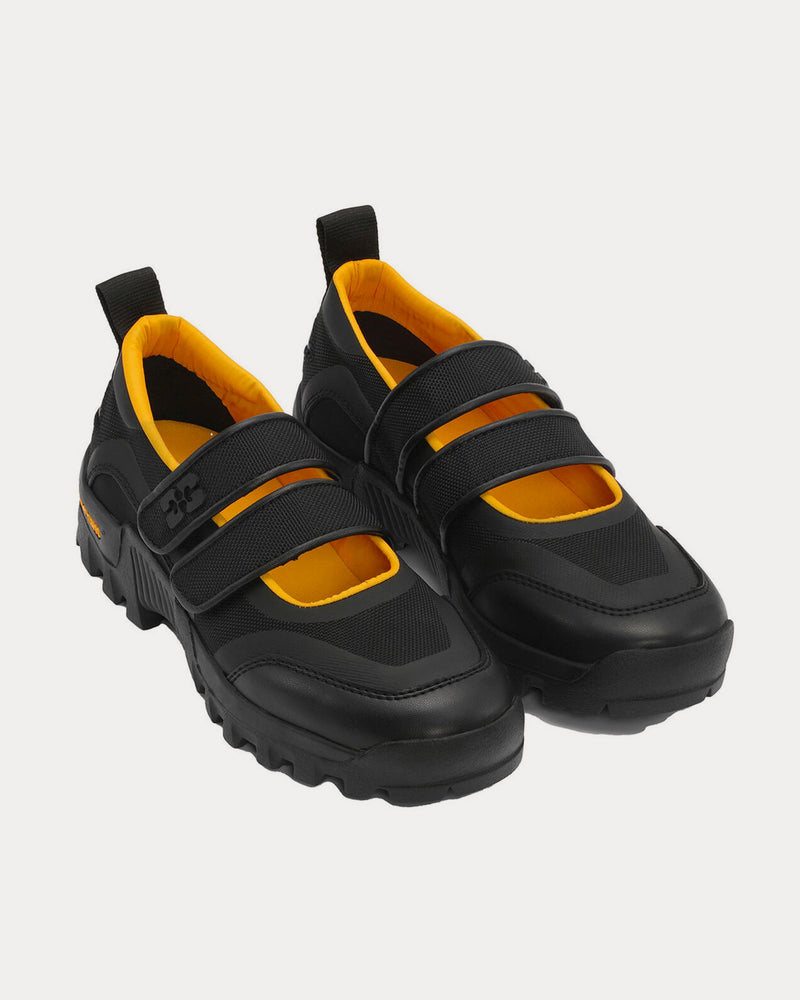 Ganni Performance Velcro Mary Jane Ballerinas Black / Yellow Slip On Sneakers - 2