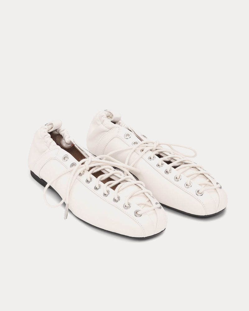 Ganni Lace Up Ballerina Egret Slip Ons - 2