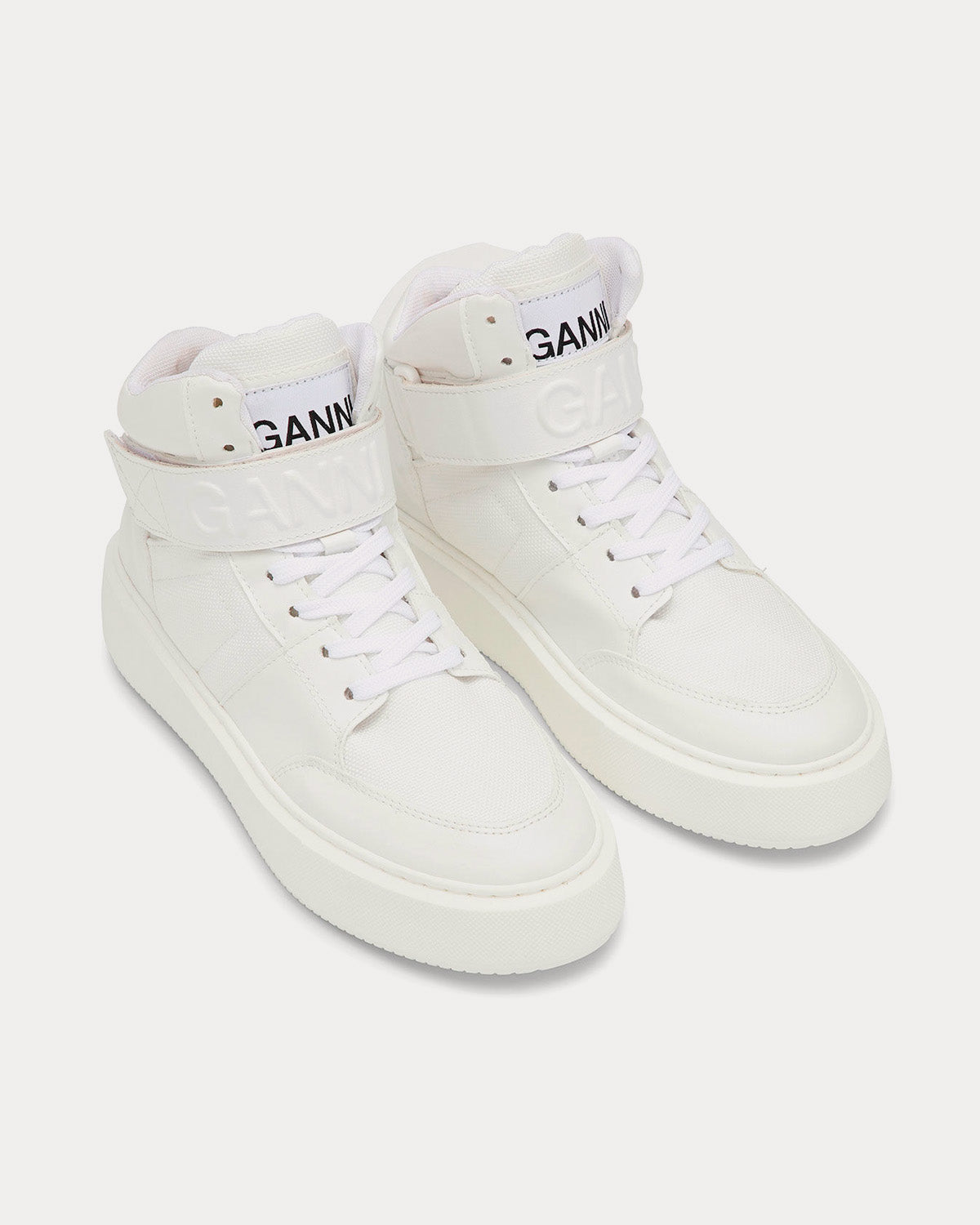 Ganni - Sporty Mix Egret High Top Sneakers