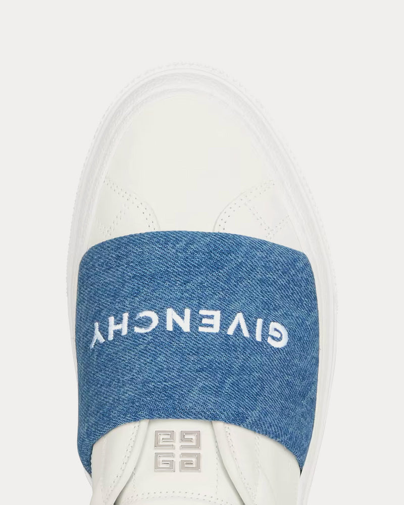 Givenchy Men's City Sport Denim Strap Leather White / Blue Slip On