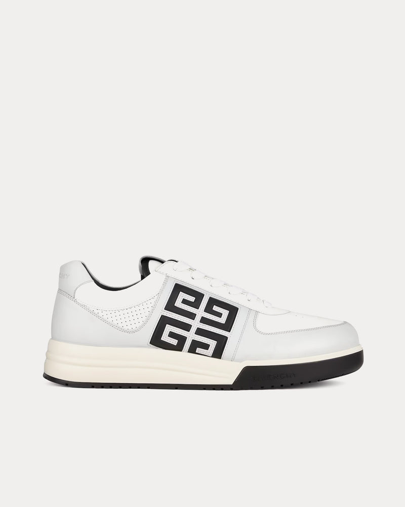 Givenchy G4 Leather & Perforated Leather Grey / Black Low Top Sneakers - 1