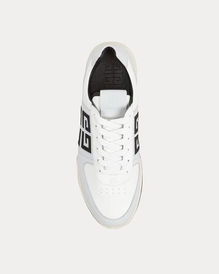 Givenchy G4 Leather & Perforated Leather Grey / Black Low Top Sneakers - 2