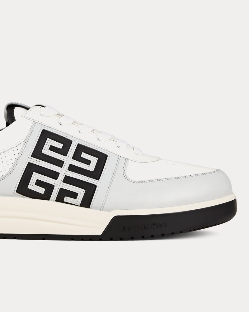 Givenchy G4 Leather & Perforated Leather Grey / Black Low Top Sneakers - 4