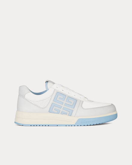 Givenchy G4 Leather & Perforated Leather Grey / Blue Low Top Sneakers - 1