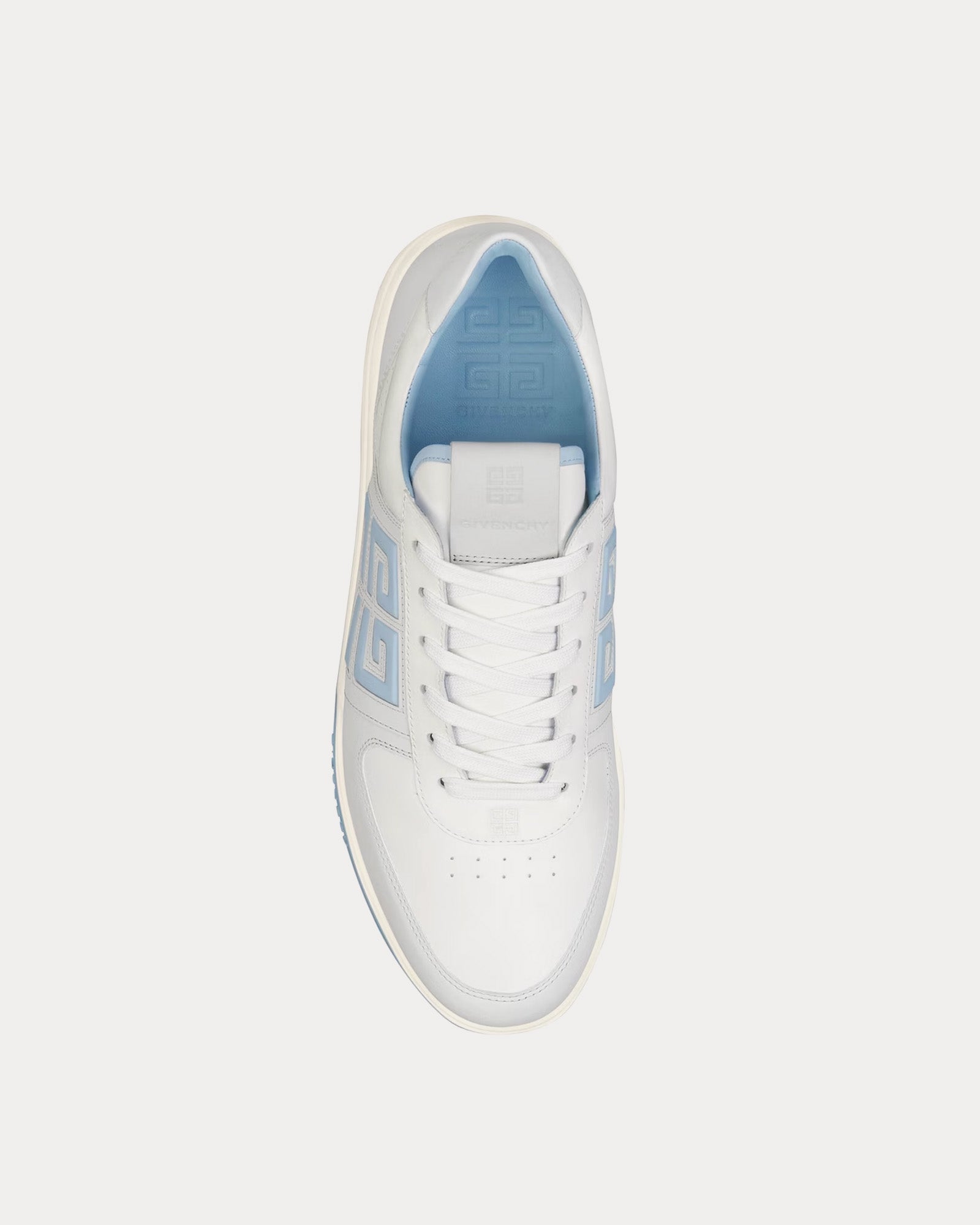 Givenchy - G4 Leather & Perforated Leather Grey / Blue Low Top Sneakers