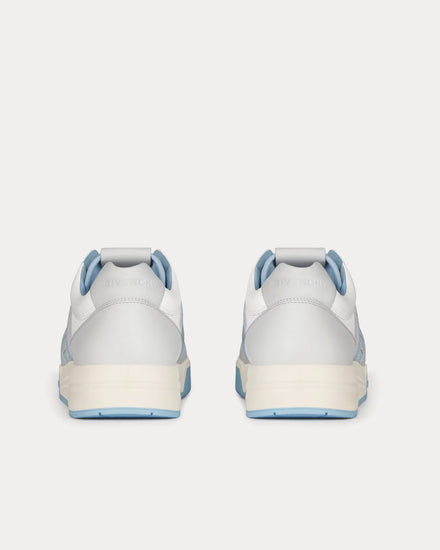 Givenchy G4 Leather & Perforated Leather Grey / Blue Low Top Sneakers - 3