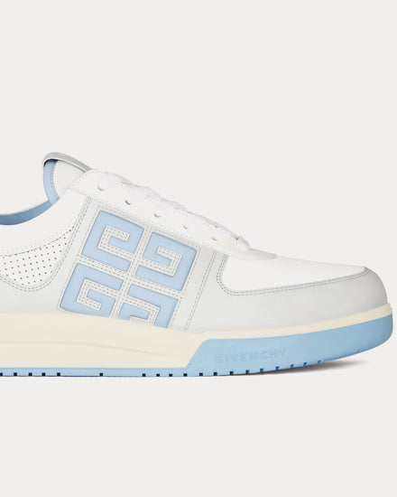Givenchy G4 Leather & Perforated Leather Grey / Blue Low Top Sneakers - 4