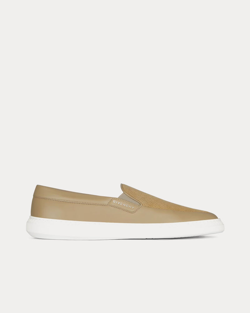 Givenchy G Set Leather & Perforated Suede Light Beige Slip On Sneakers - 1