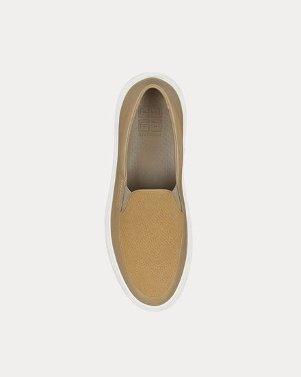 Givenchy G Set Leather & Perforated Suede Light Beige Slip On Sneakers - 2