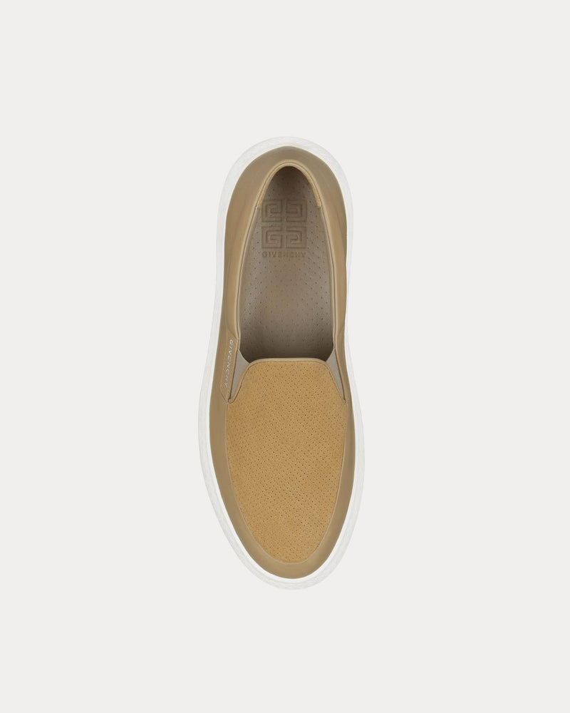 Givenchy G Set Leather & Perforated Suede Light Beige Slip On Sneakers - 2