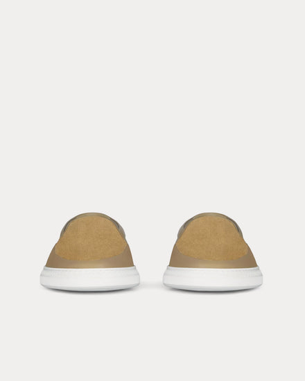 Givenchy G Set Leather & Perforated Suede Light Beige Slip On Sneakers - 3