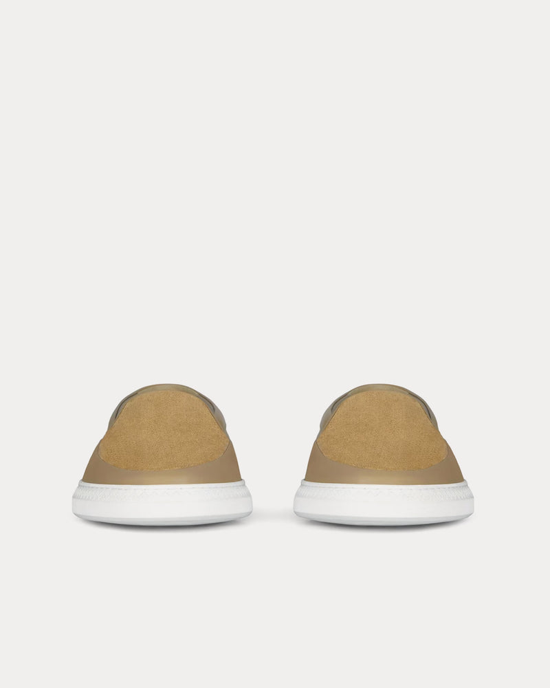 Givenchy G Set Leather & Perforated Suede Light Beige Slip On Sneakers - 3