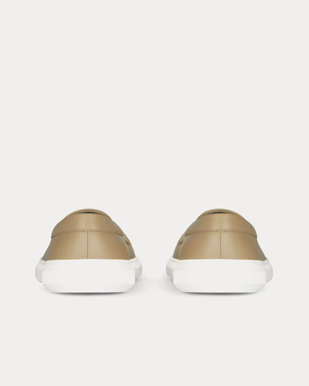 Givenchy G Set Leather & Perforated Suede Light Beige Slip On Sneakers - 4