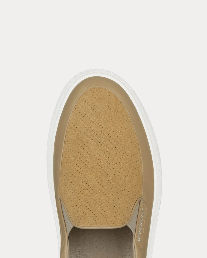 Givenchy G Set Leather & Perforated Suede Light Beige Slip On Sneakers - 5