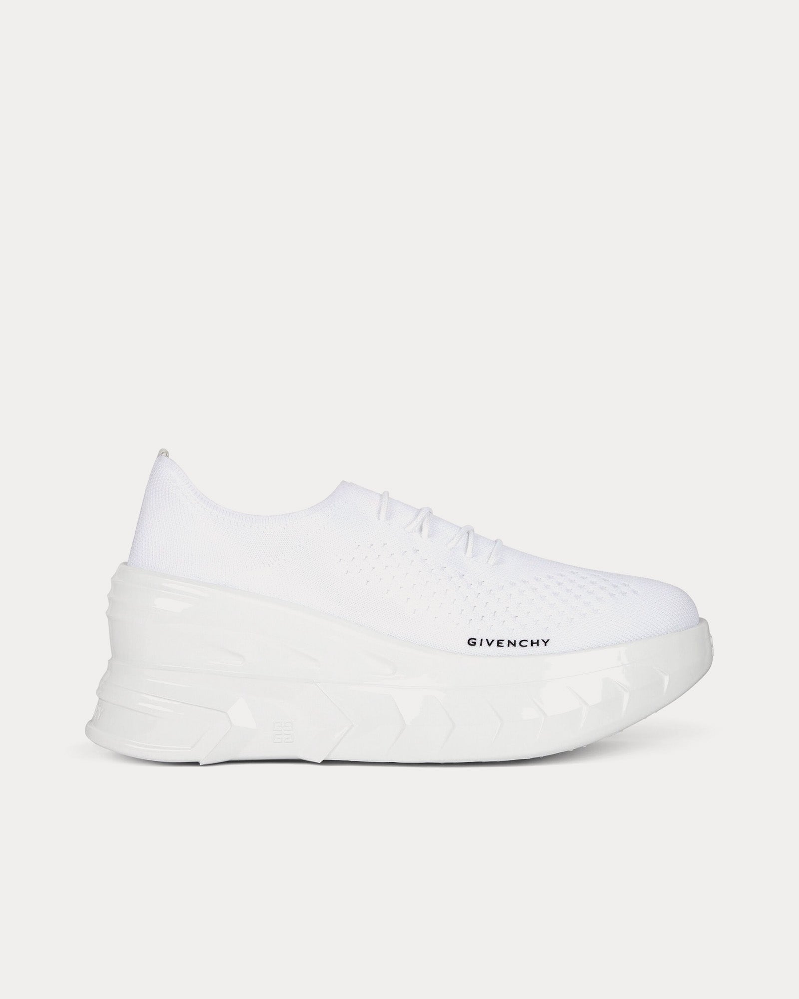Givenchy - Marshmallow Wedge Rubber & Knit White Low Top Sneakers