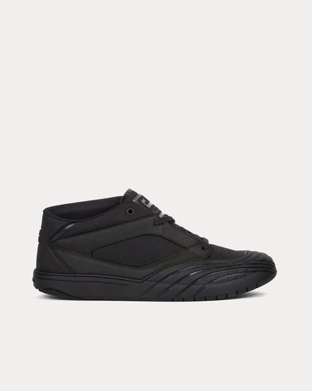 Givenchy Skate Nubuck & Synthetic Fiber Black Mid Top Sneakers - 1