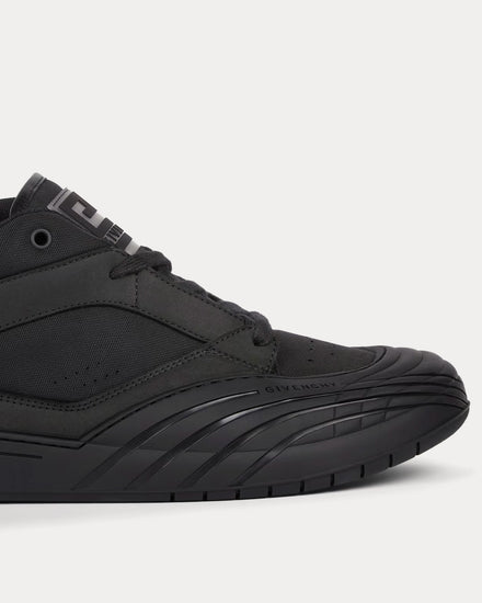Givenchy Skate Nubuck & Synthetic Fiber Black Mid Top Sneakers - 6