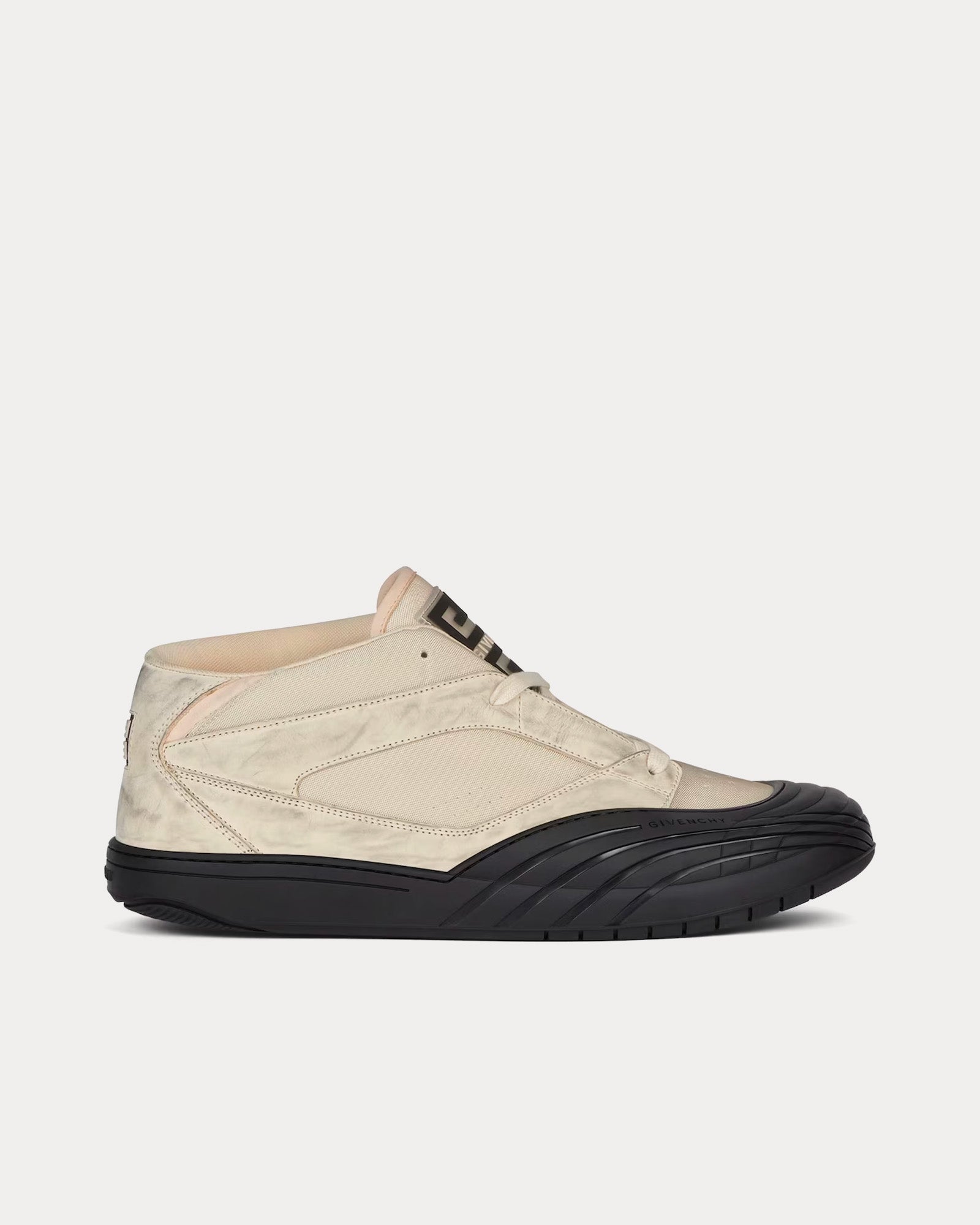 Givenchy - Skate Nubuck & Synthetic Fiber White Mid Top Sneakers