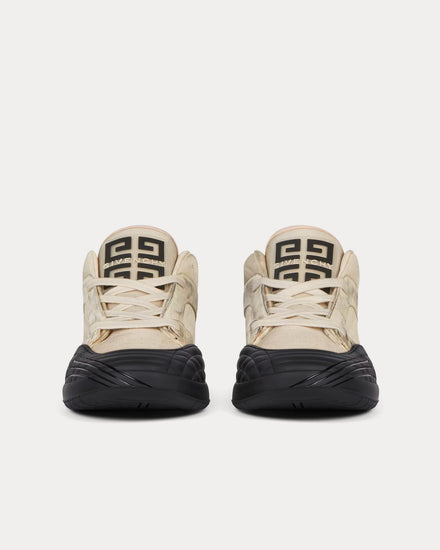 Givenchy Skate Nubuck & Synthetic Fiber White Mid Top Sneakers - 3