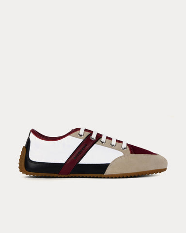 Givenchy Slim Nylon & Suede Burgundy / White Low Top Sneakers