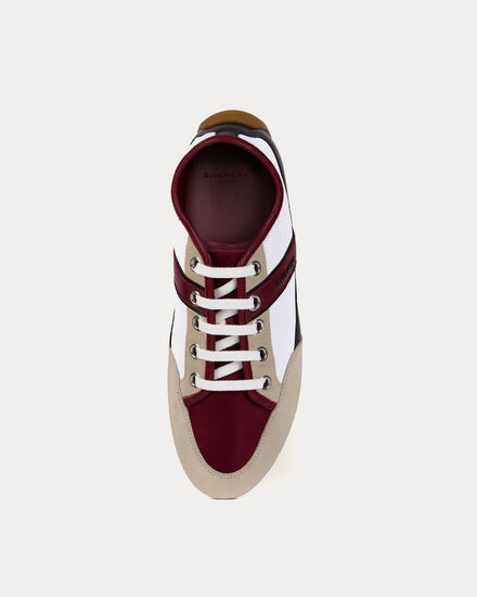 Givenchy Slim Nylon & Suede Burgundy / White Low Top Sneakers - 2