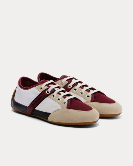 Givenchy Slim Nylon & Suede Burgundy / White Low Top Sneakers - 3