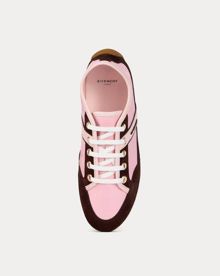Givenchy Slim Nylon & Suede Brown / Pink Low Top Sneakers - 2