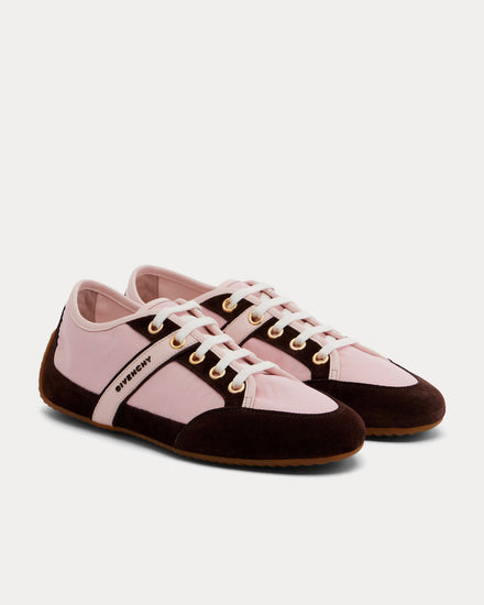 Givenchy Slim Nylon & Suede Brown / Pink Low Top Sneakers - 3