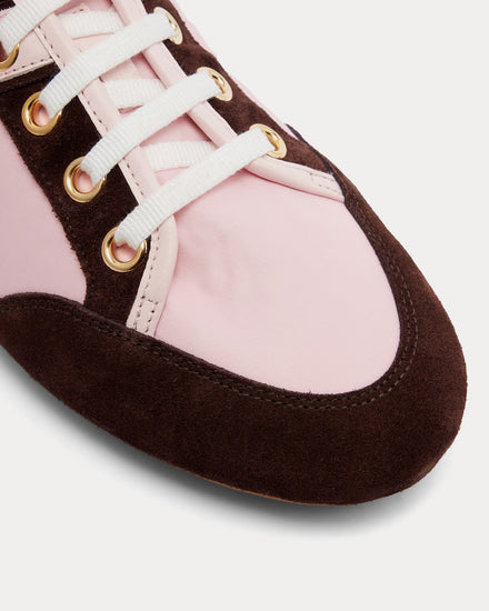 Givenchy Slim Nylon & Suede Brown / Pink Low Top Sneakers - 6
