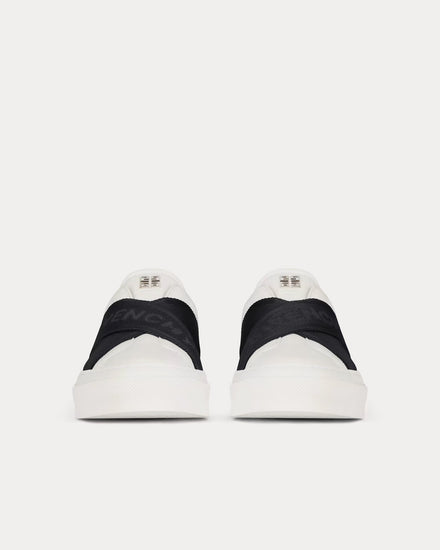 Givenchy City Sport Double Webbing Strap Leather White / Black Slip On Sneakers - 3