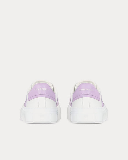 Givenchy City Sport Double Webbing Strap Leather White / Lilac Slip On Sneakers - 4