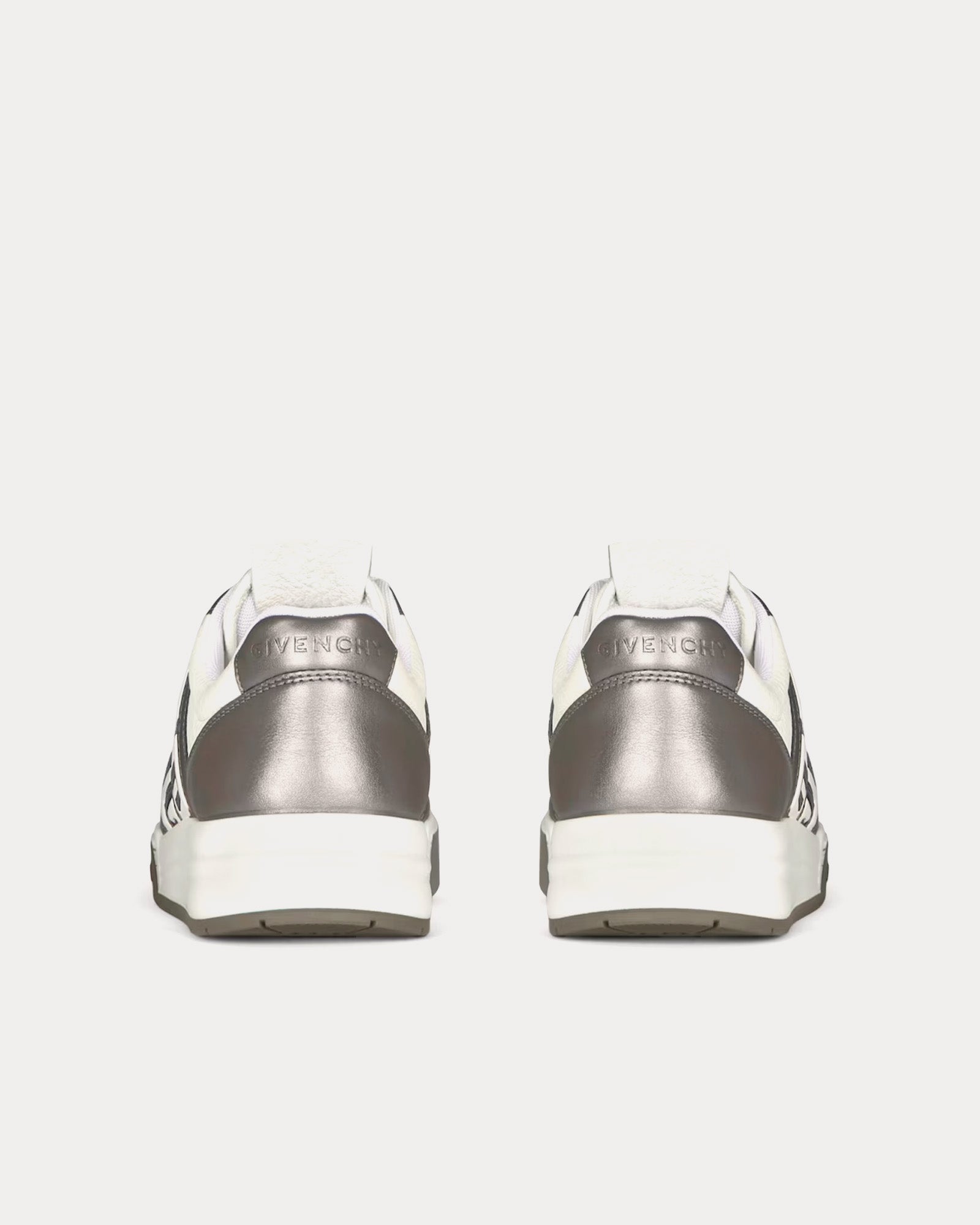 Givenchy - G4 Laminated Leather White / Silvery Low Top Sneakers