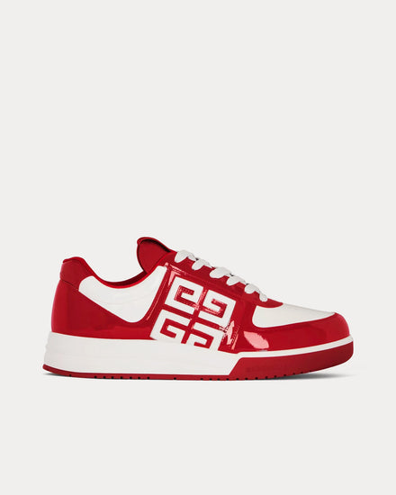 Givenchy G4 Patent Leather Red / White Low Top Sneakers - 1