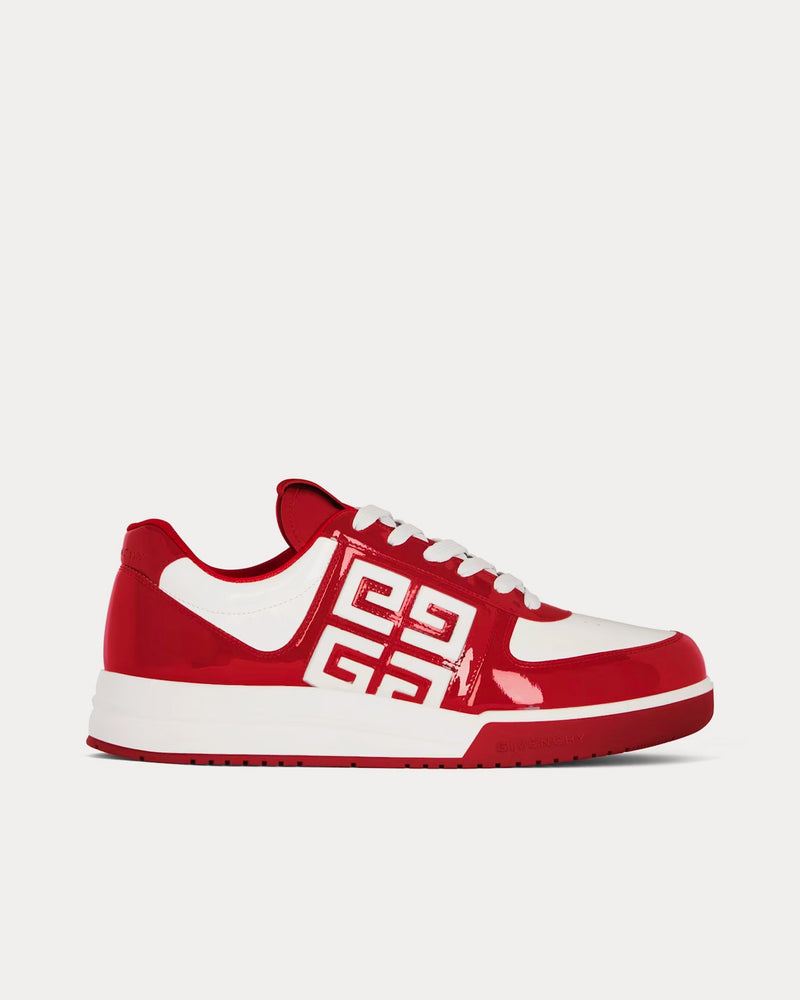 Givenchy G4 Patent Leather Red / White Low Top Sneakers - 1