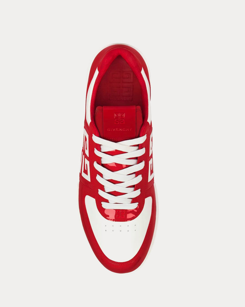 Givenchy G4 Patent Leather Red / White Low Top Sneakers - 2