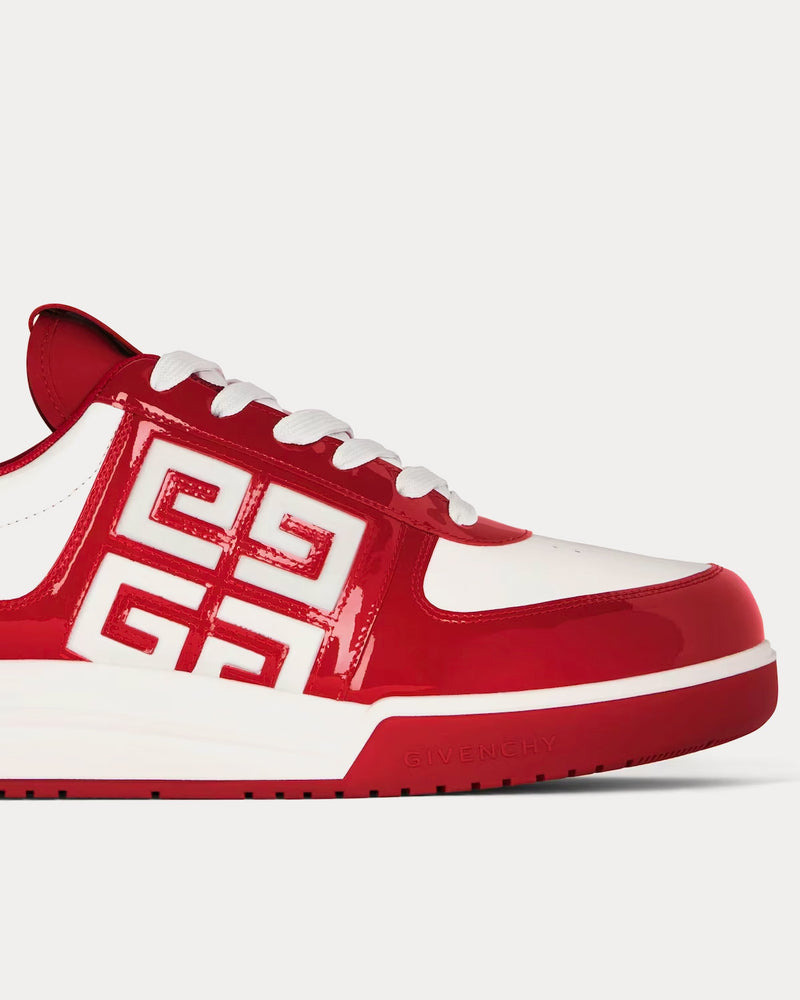 Givenchy G4 Patent Leather Red / White Low Top Sneakers - 6