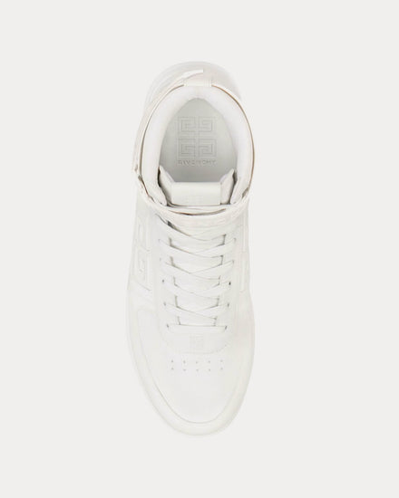 Givenchy G4 Leather White / White High Top Sneakers - 2