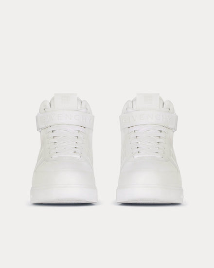Givenchy G4 Leather White / White High Top Sneakers - 3